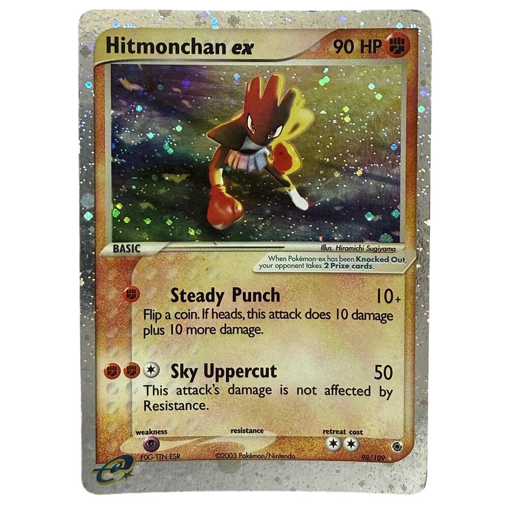 Pokémon TCG Hitmonchan ex 98/109 Ruby & Sapphire 2003 E-Reader Holo Rare MP+